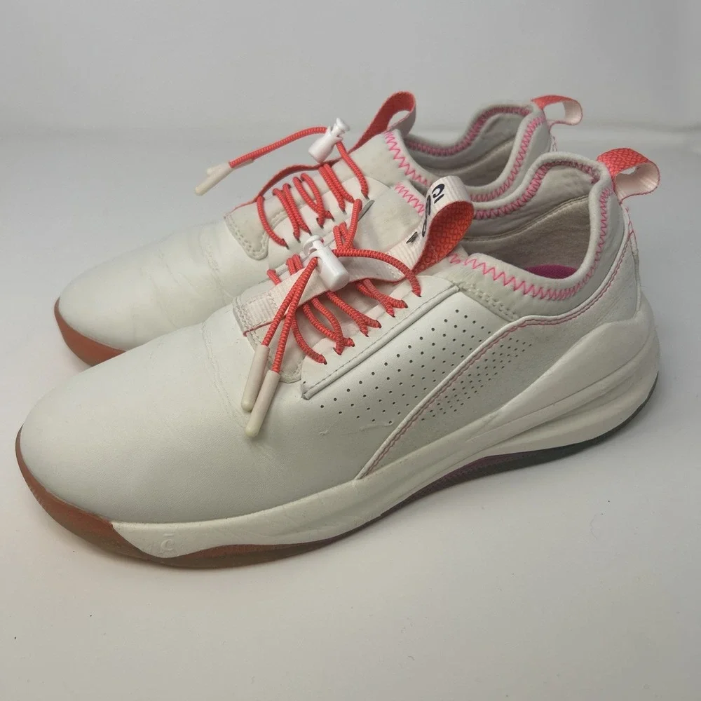 Clove Women's Classic Fuscia Fade Nursing Sneaker Sz 7.5 White Leather‎